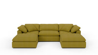 Fluffy 133.5" 3 Piece Sofa W/Double Ottoman - Dream Apple