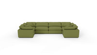 Fluffy DB 178" 4 Corner U Sectional - Dream Olive