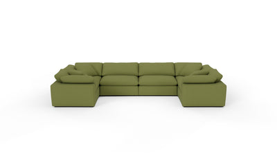 Fluffy 178" 4 Corner U Sectional - Dream Olive