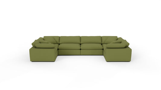 Fluffy 178" 4 Corner U Sectional - Dream Olive