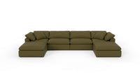 Fluffy DB 178" 4 Piece Sectional W/Double Otto - Amigo II Garden