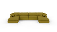 Fluffy DB 178" 4 Piece Sectional W/Double Otto - Dream Apple