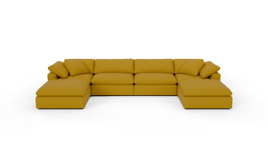 Fluffy 178" 4 Piece Sectional W/Double Otto - Sorrento Sunflower