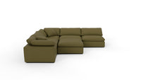 Fluffy DB 133.5" 5 Piece Sectional W/Ottoman - Amigo II Garden