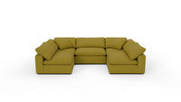Fluffy 133.5" 5 Piece Small U Sectional - Dream Apple