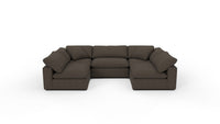 Fluffy 133.5" 5 Piece Small U Sectional - Dream Chocolate