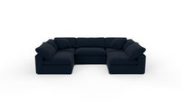Fluffy 133.5" 5 Piece Small U Sectional - Dream Eclipse