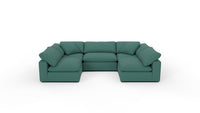 Fluffy 133.5" 5 Piece Small U Sectional - Dream Forest