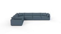 Fluffy 178" 6 Piece Large Corner Sectional - Elliot French Blue
