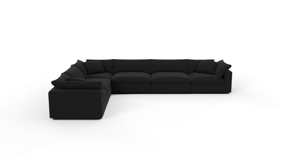 Fluffy 178" 6 Piece Large Corner Sectional - Superb Gunmetal