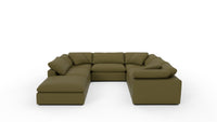 Fluffy DB 133.5" 6 Piece Sectional W/Ottoman - Amigo II Garden
