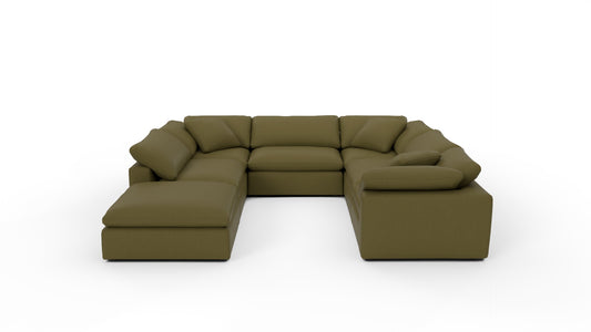 Fluffy 133.5" 6 Piece Sectional W/Ottoman - Amigo II Garden