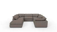 Fluffy DB 133.5" 6 Piece Sectional W/Ottoman - Cordova Eclipse