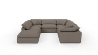Fluffy 133.5" 6 Piece Sectional W/Ottoman - Cordova Eclipse