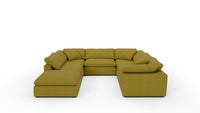 Fluffy DB 133.5" 6 Piece Sectional W/Ottoman - Dream Apple