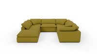 Fluffy 133.5" 6 Piece Sectional W/Ottoman - Dream Apple