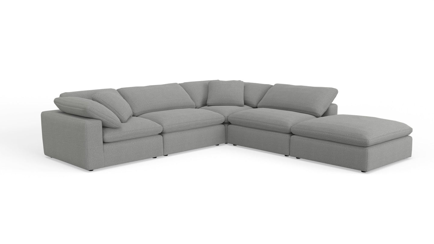 Fluffy 133.5" 4 Piece Sectional w/Otto - Nepal Pebble