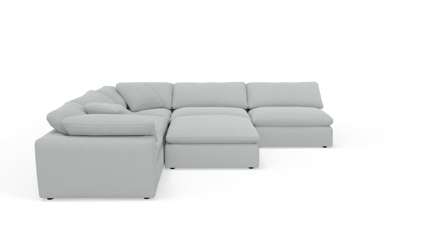 Fluffy 133.5" 5 Piece Sectional W/Ottoman - Bloke Snow