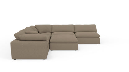 Fluffy 133.5" 5 Piece Sectional W/Ottoman - Celine Cub