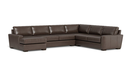 Mas Mesa 162" Deep Leather Corner Sectionals w. Left Chaise - Hudson Iron