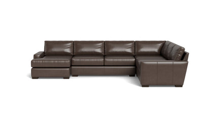 Mas Mesa 162" Deep Leather Corner Sectionals w. Left Chaise - Hudson Iron