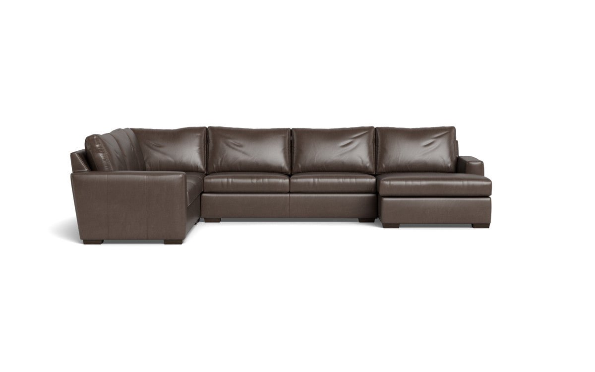 Mas Mesa 162" Deep Leather Corner Sectionals w. Right Chaise - Hudson Iron