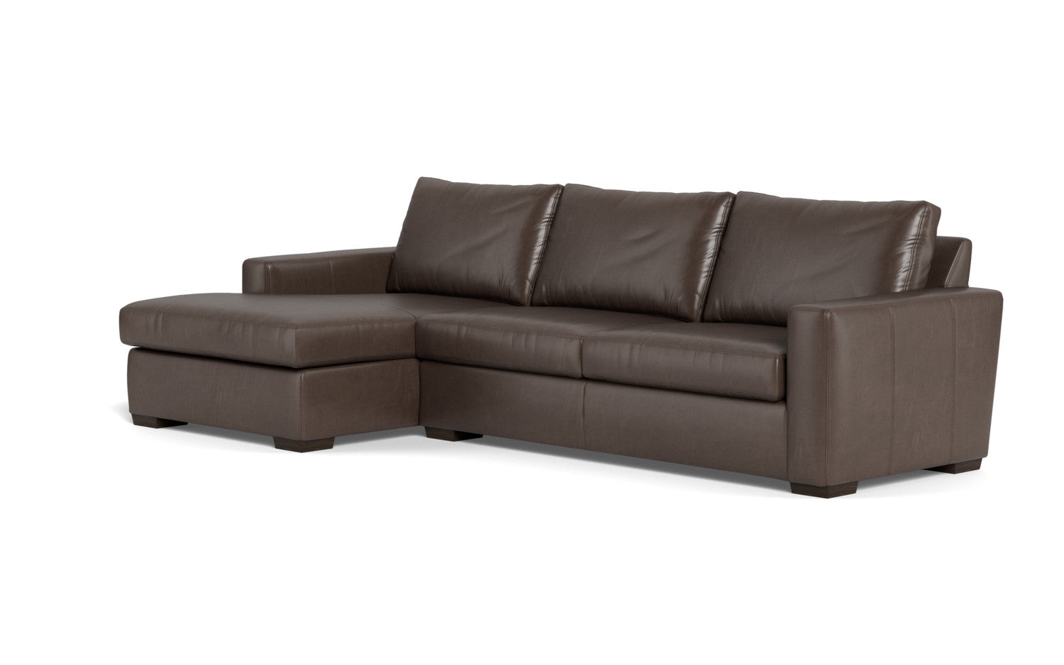 Mesa 123" Leather Left Chaise Sectional - Hudson Iron