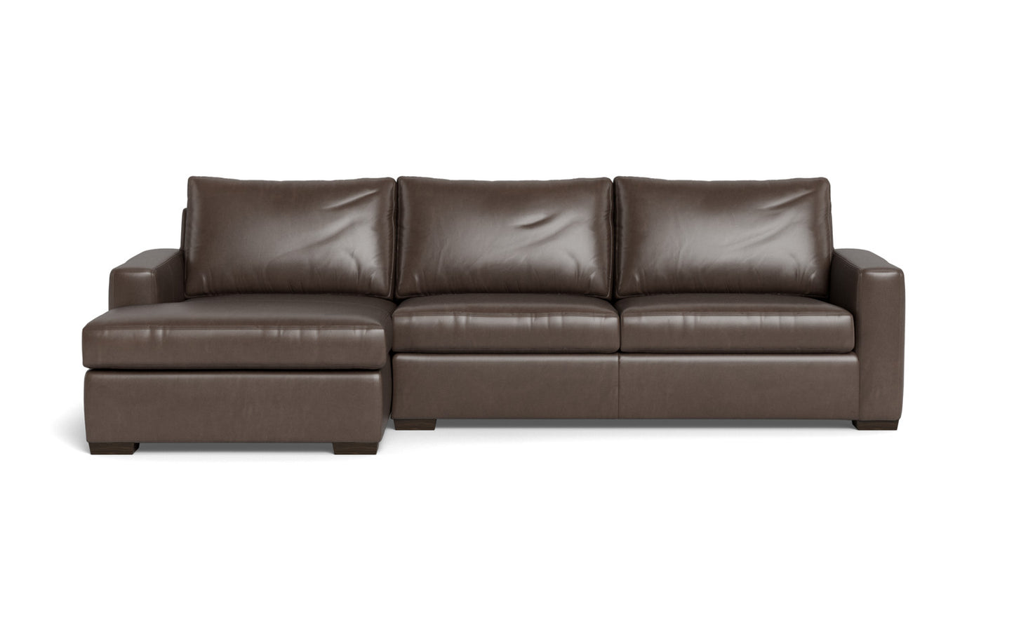 Mesa 123" Leather Left Chaise Sectional - Hudson Iron