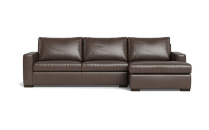 Mesa 123" Leather Right Chaise Sectional - Hudson Iron
