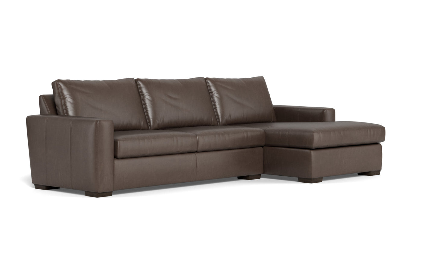 Mesa 123" Leather Right Chaise Sectional - Hudson Iron