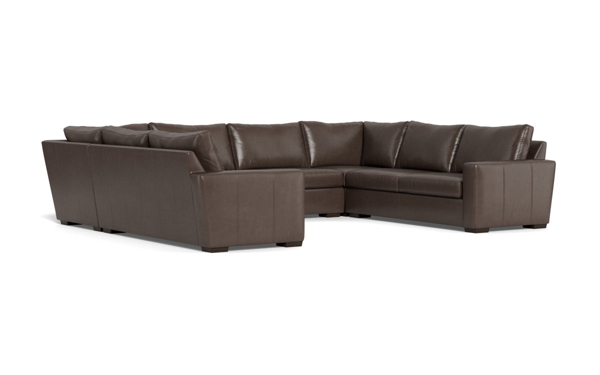Mas Mesa 166" Deep Leather Condo U Sectional - Hudson Iron