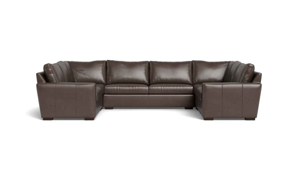 Mas Mesa 166" Deep Leather Condo U Sectional - Hudson Iron