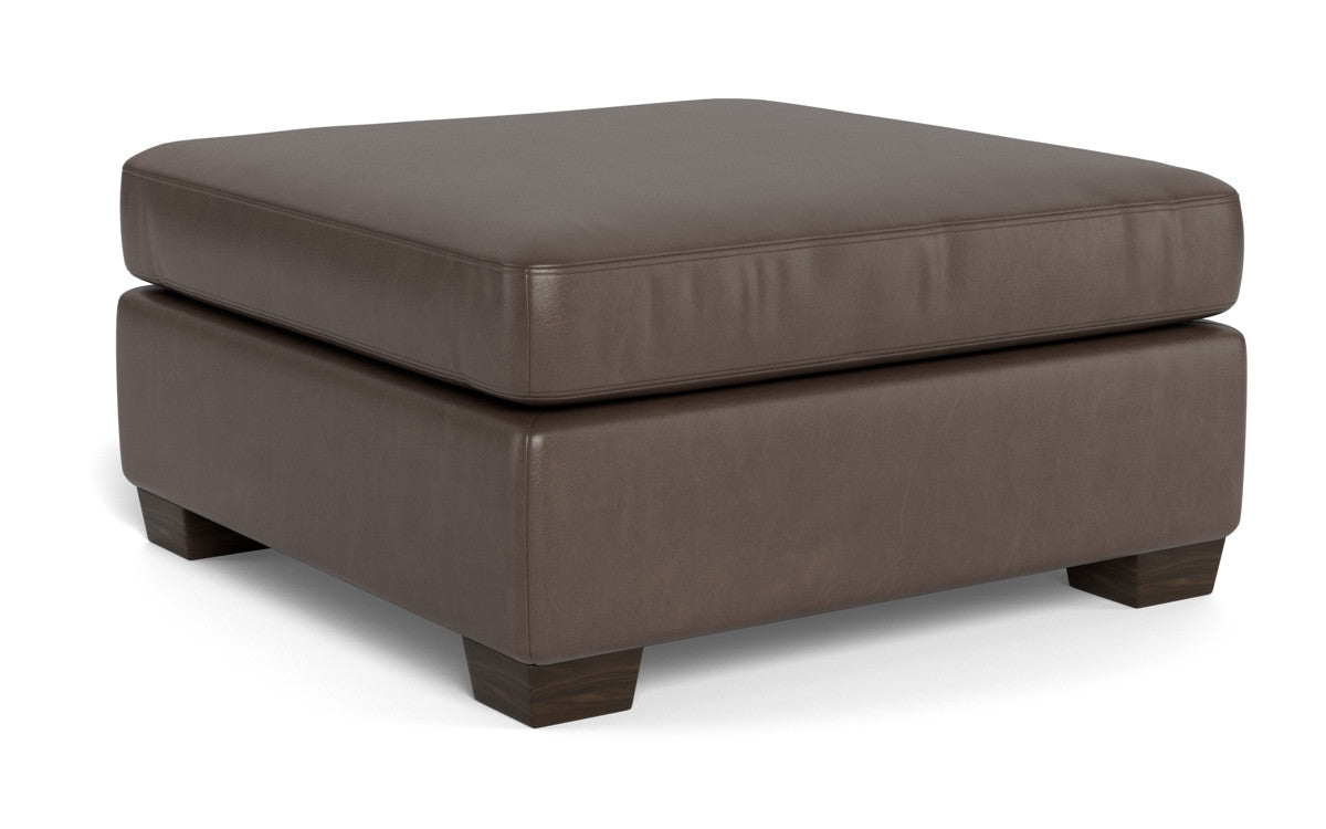 Track Leather Ottoman - Hudson Iron