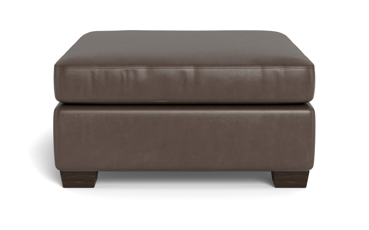 Track Leather Ottoman - Hudson Iron
