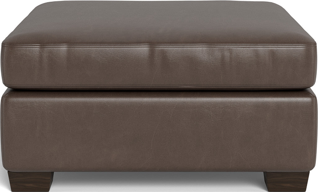Track Leather Ottoman - Hudson Iron