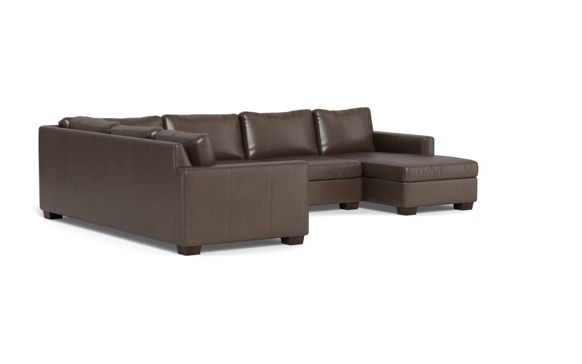 Track 141" Leather Corner Sectionals W. Full Sleeper & Right Chaise - Hudson Iron