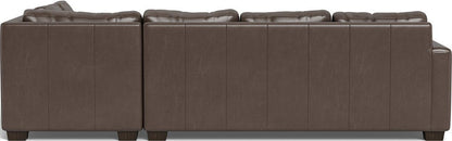 Track 121" Leather Right Chaise Sectional - Hudson Iron