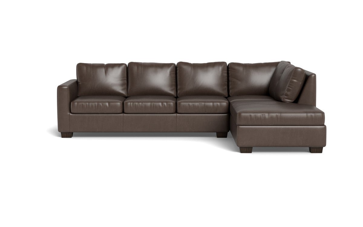 Track 121" Leather Right Chaise Sectional - Hudson Iron