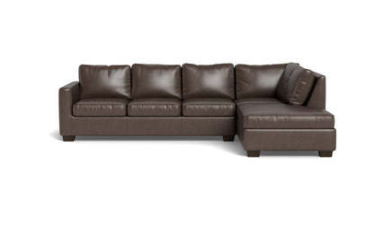 Track 121" Leather Right Chaise Sleeper Sectional - Hudson Iron