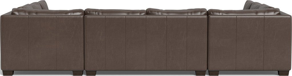 Track 141" Leather Corner Sofa Sleeper U Sectional - Hudson Iron