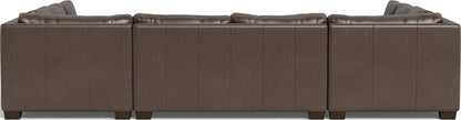 Track 141" Leather Corner Sofa Sleeper U Sectional - Hudson Iron