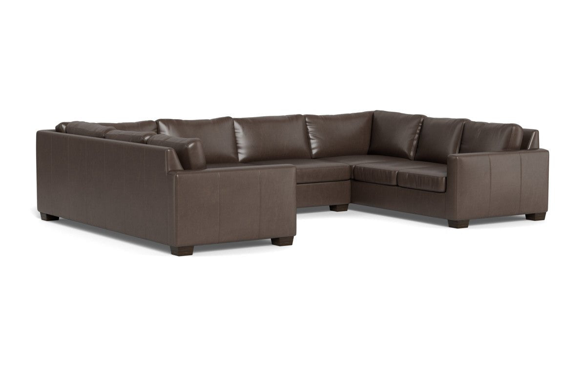 Track 141" Leather Corner Sofa Sleeper U Sectional - Hudson Iron