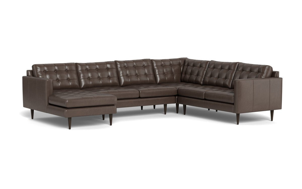 Wallace 130" Leather Corner Sectionals w. Left Chaise - Hudson Iron