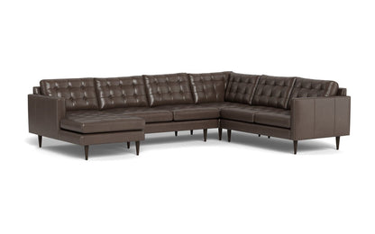 Wallace 130" Leather Corner Sectionals w. Left Chaise - Hudson Iron