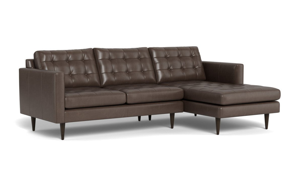 Wallace 98" Leather Right Chaise Sectional - Hudson Iron