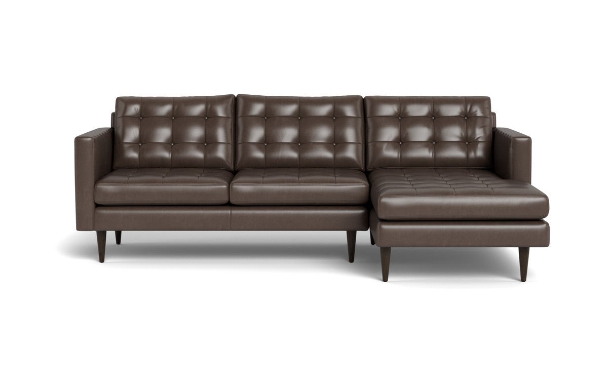 Wallace 98" Leather Right Chaise Sectional - Hudson Iron