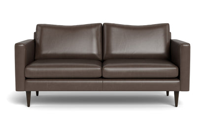 Wallace 74" Leather Untufted Apartment Sofa - Hudson Iron
