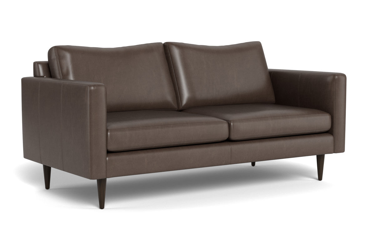 Wallace 74" Leather Untufted Apartment Sofa - Hudson Iron