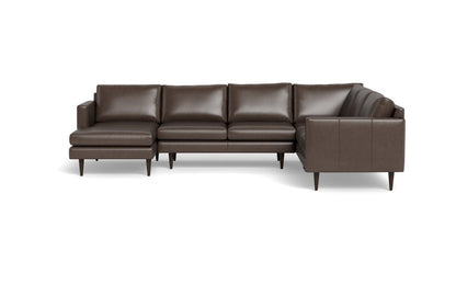 Wallace 130" Leather Untufted Corner Sectionals w. Left Chaise - Hudson Iron