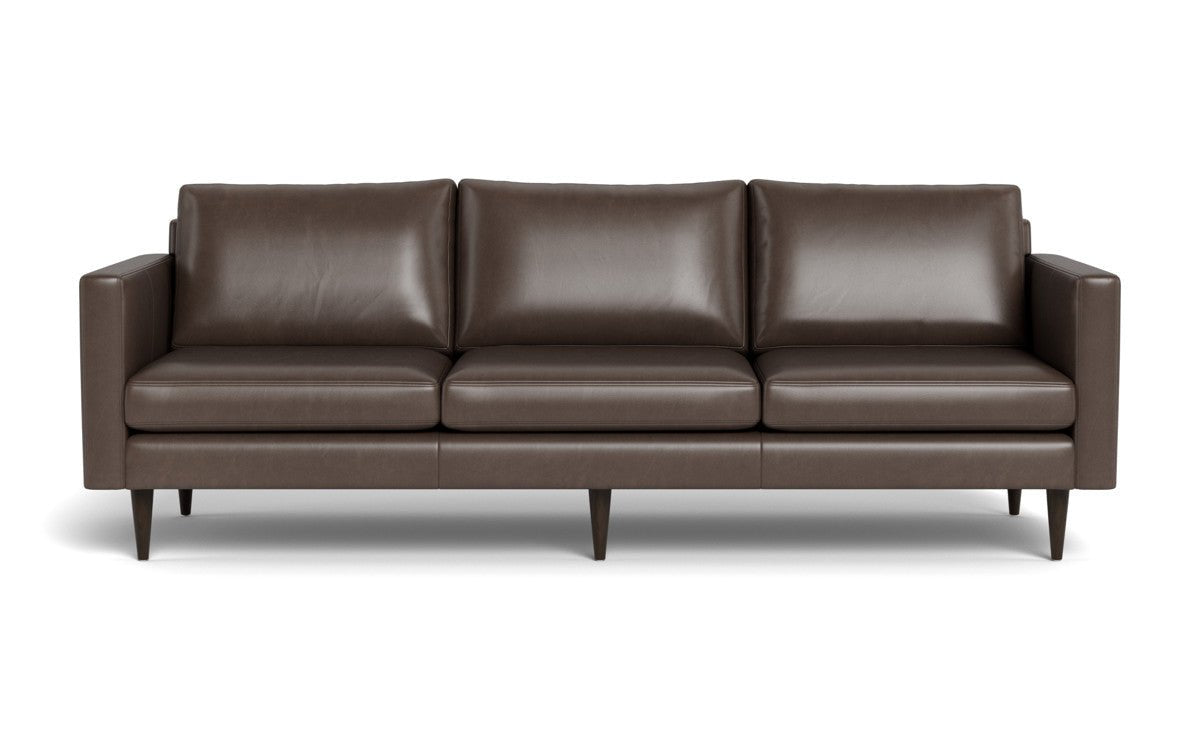 Wallace 98" Leather Untufted Estate Sofa - Hudson Iron